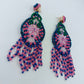 Lange Ohrhänger mit bunten Glasperlen handgefertigt Boho Stil