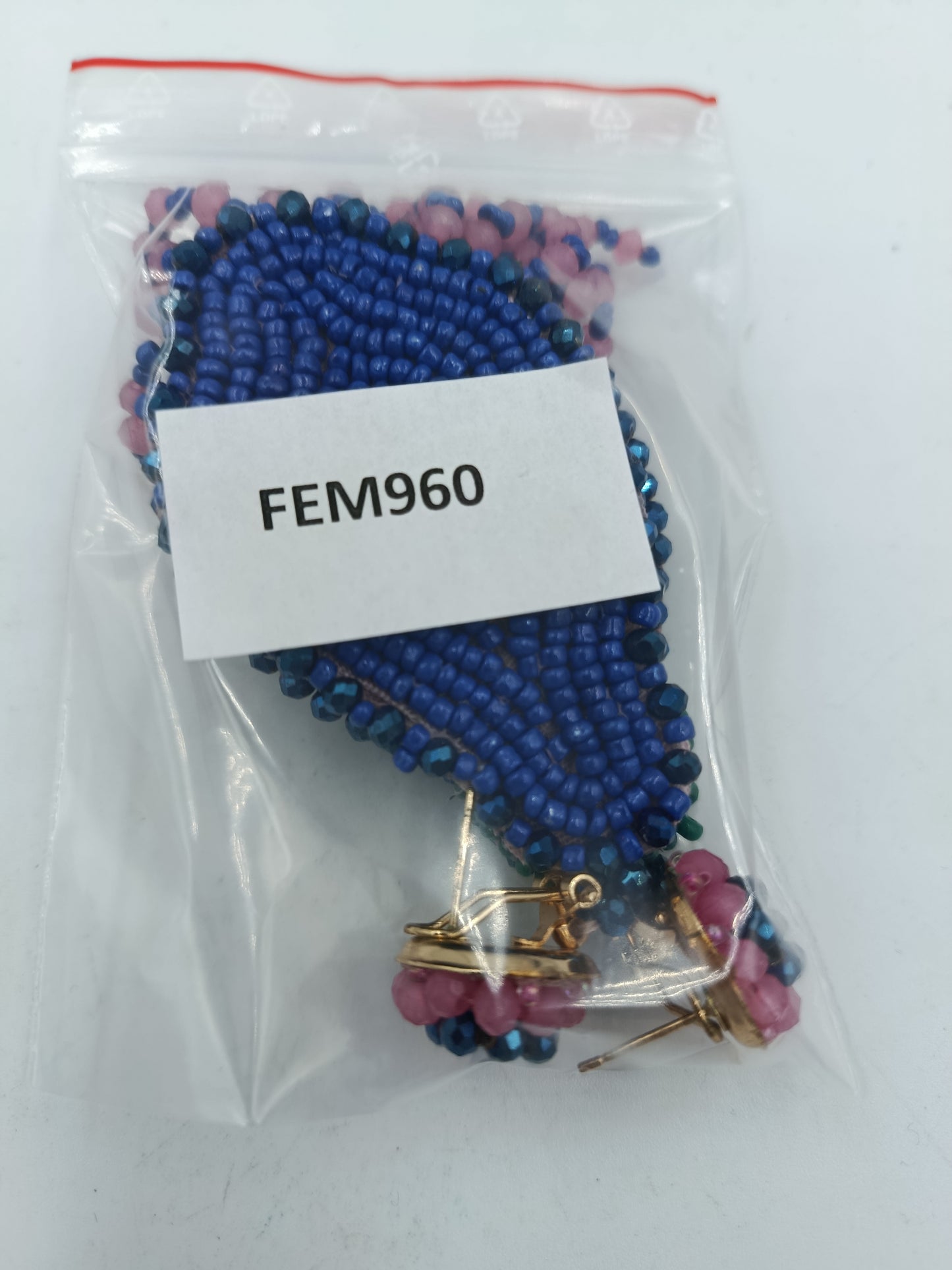 Lange Ohrhänger mit bunten Glasperlen handgefertigt Boho Stil