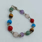 Armband mit bunten Edelsteinperlen und Silberverschluss