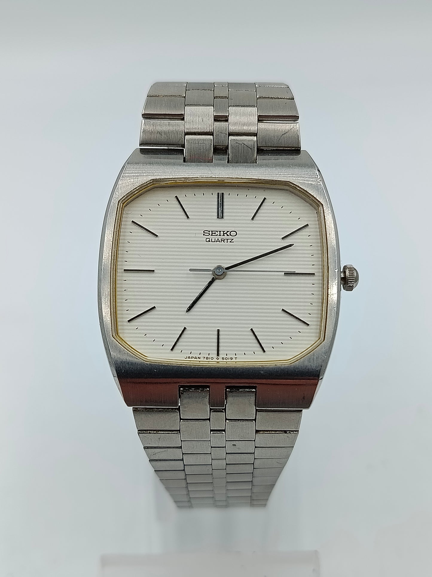 Seiko Quartz Armbanduhr Edelstahl Japan 7810 5019 Vintage