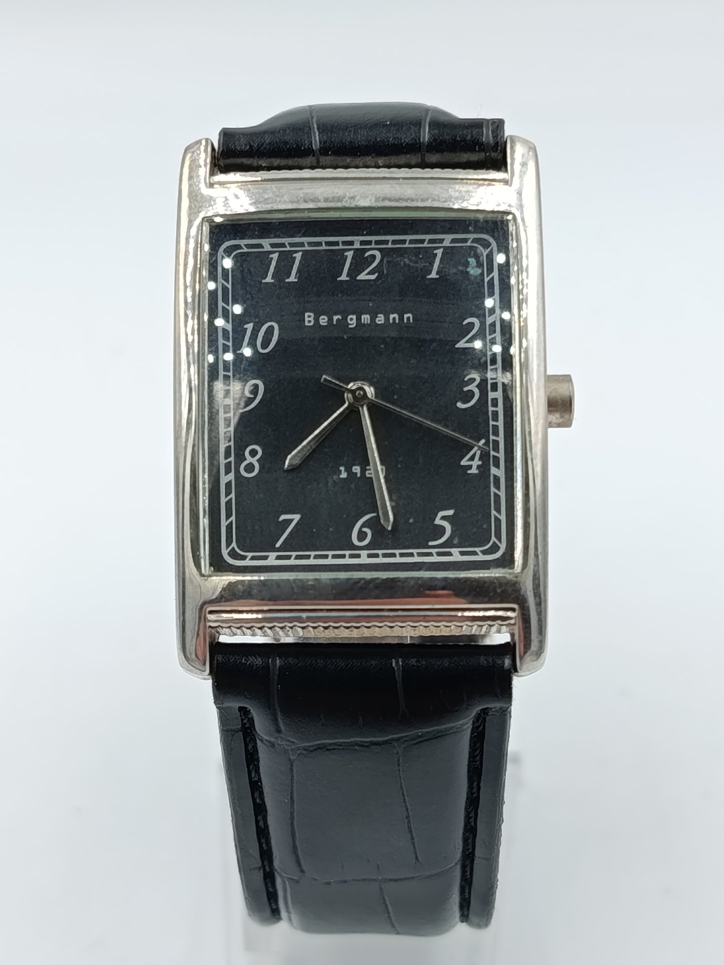 Bergmann Armbanduhr Edelstahl Schwarz Rechteckig Klassisch 3ATM
