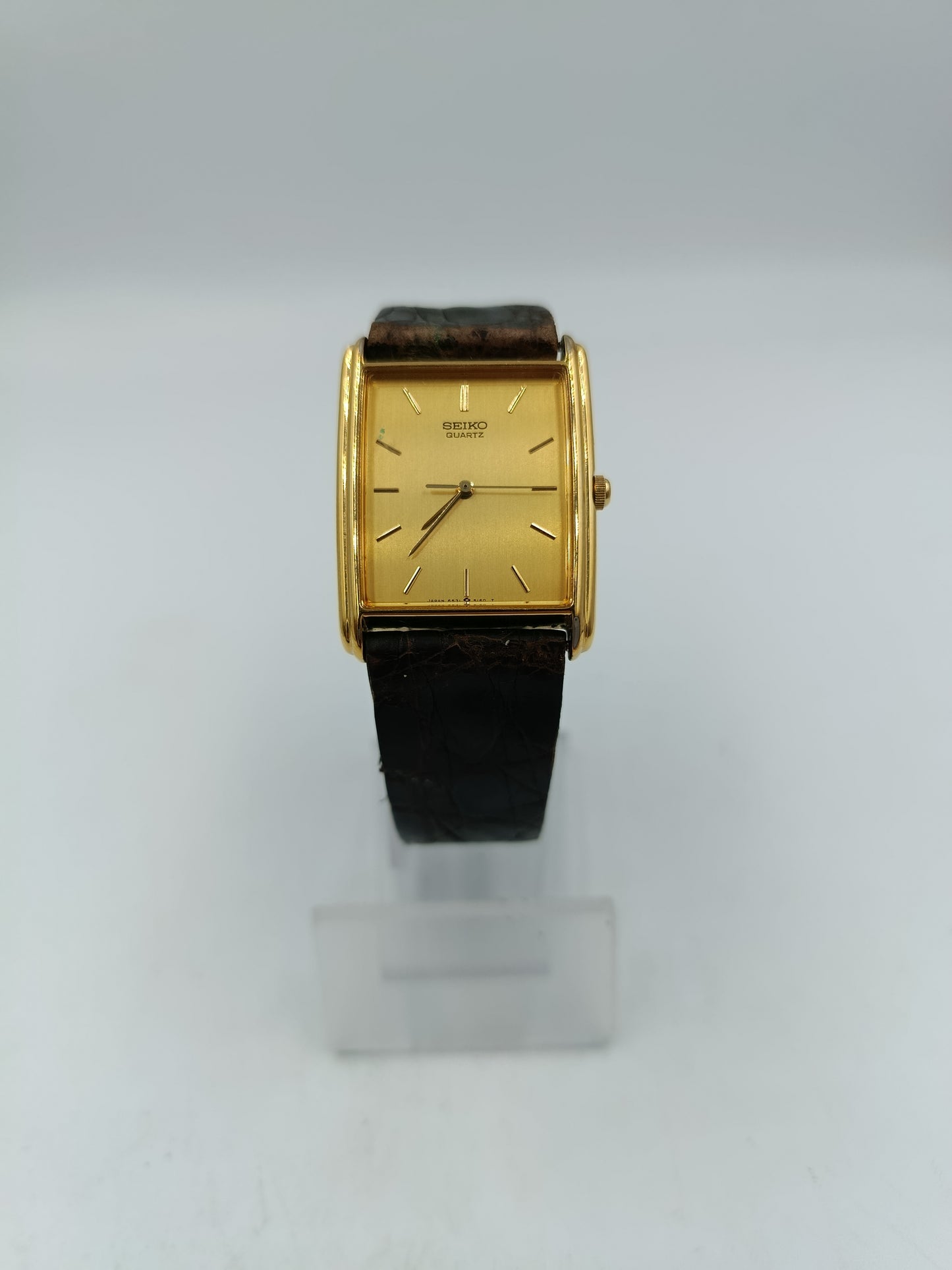 Seiko Quartz 6531-5110 Goldfarben Rechteckig Vintage Japan
