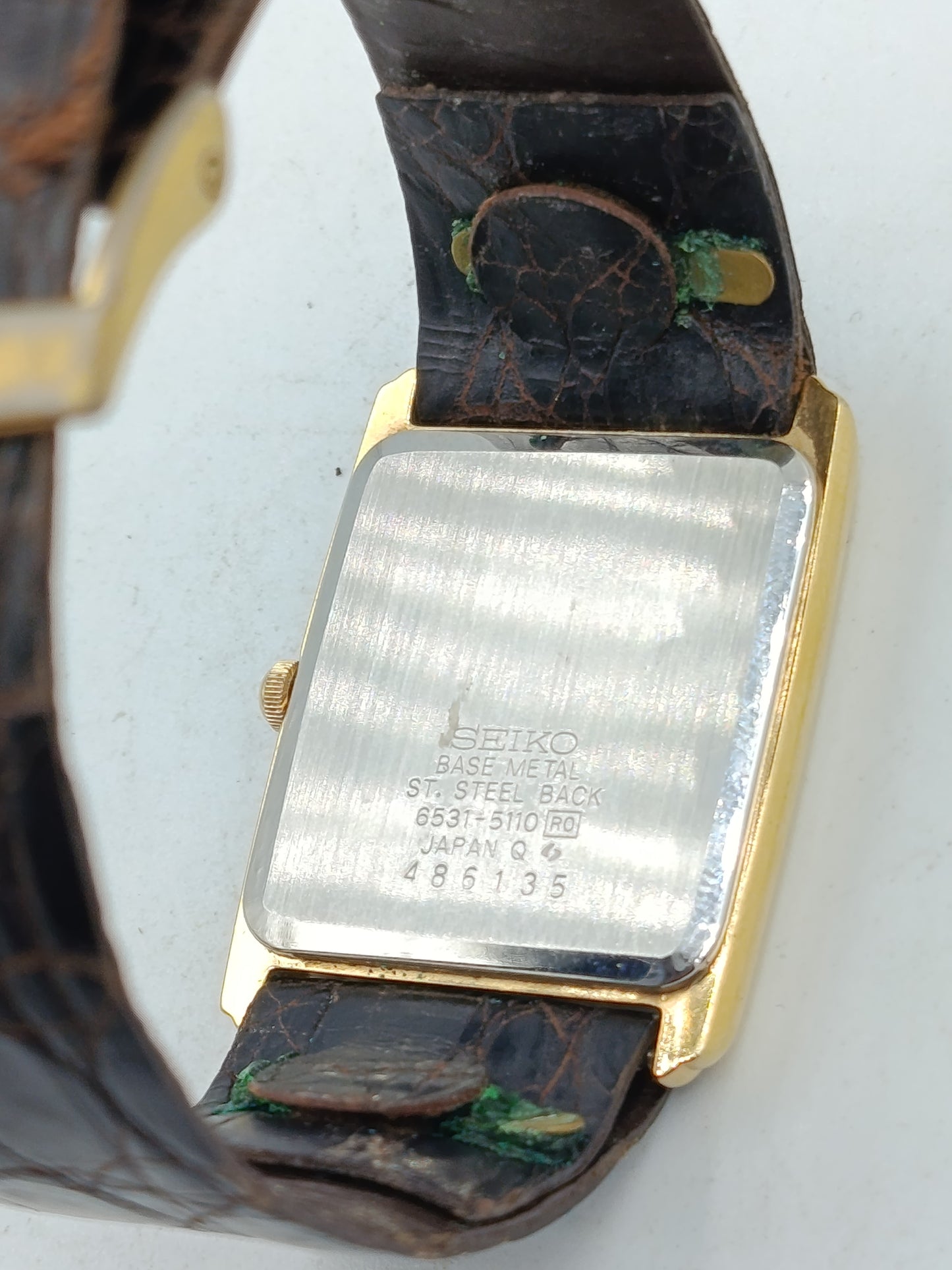 Seiko Quartz 6531-5110 Goldfarben Rechteckig Vintage Japan