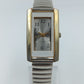 Quartz Armbanduhr Silber Goldfarben Rechteckig Stretchband Vintage