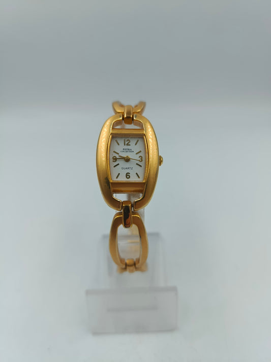 Petra Collection Damenarmbanduhr Goldfarben Edelstahl Elegant Vintage