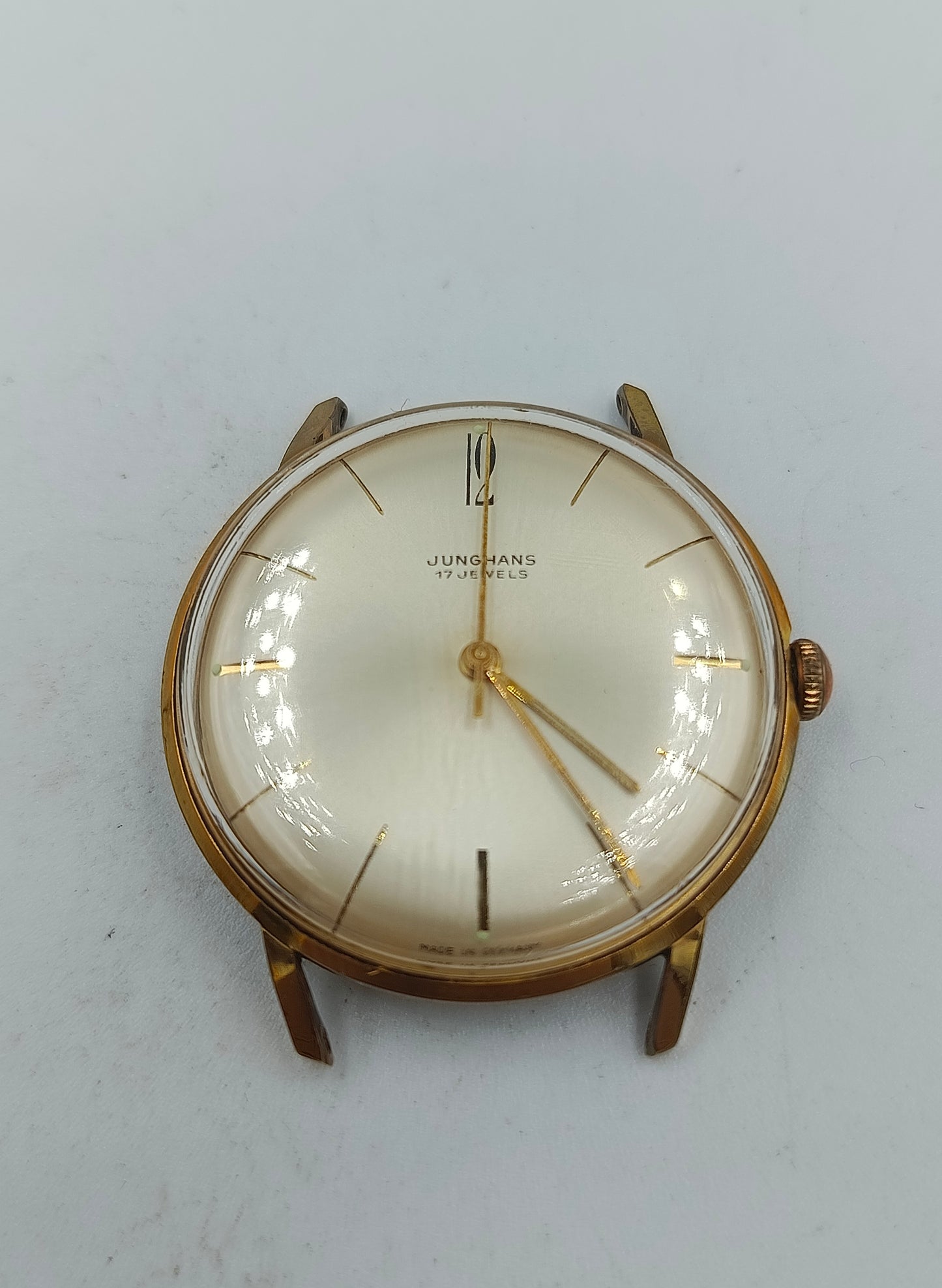 Junghans 17 Jewels Handaufzug Vintage Herrenarmbanduhr Goldfarben 1960er