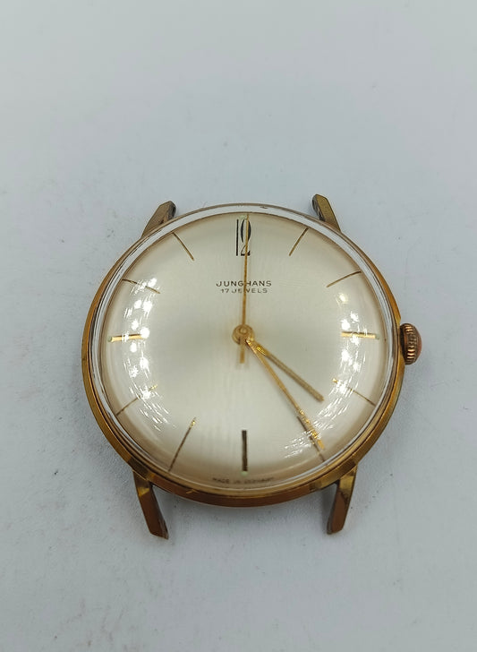 Junghans 17 Jewels Handaufzug Vintage Herrenarmbanduhr Goldfarben 1960er