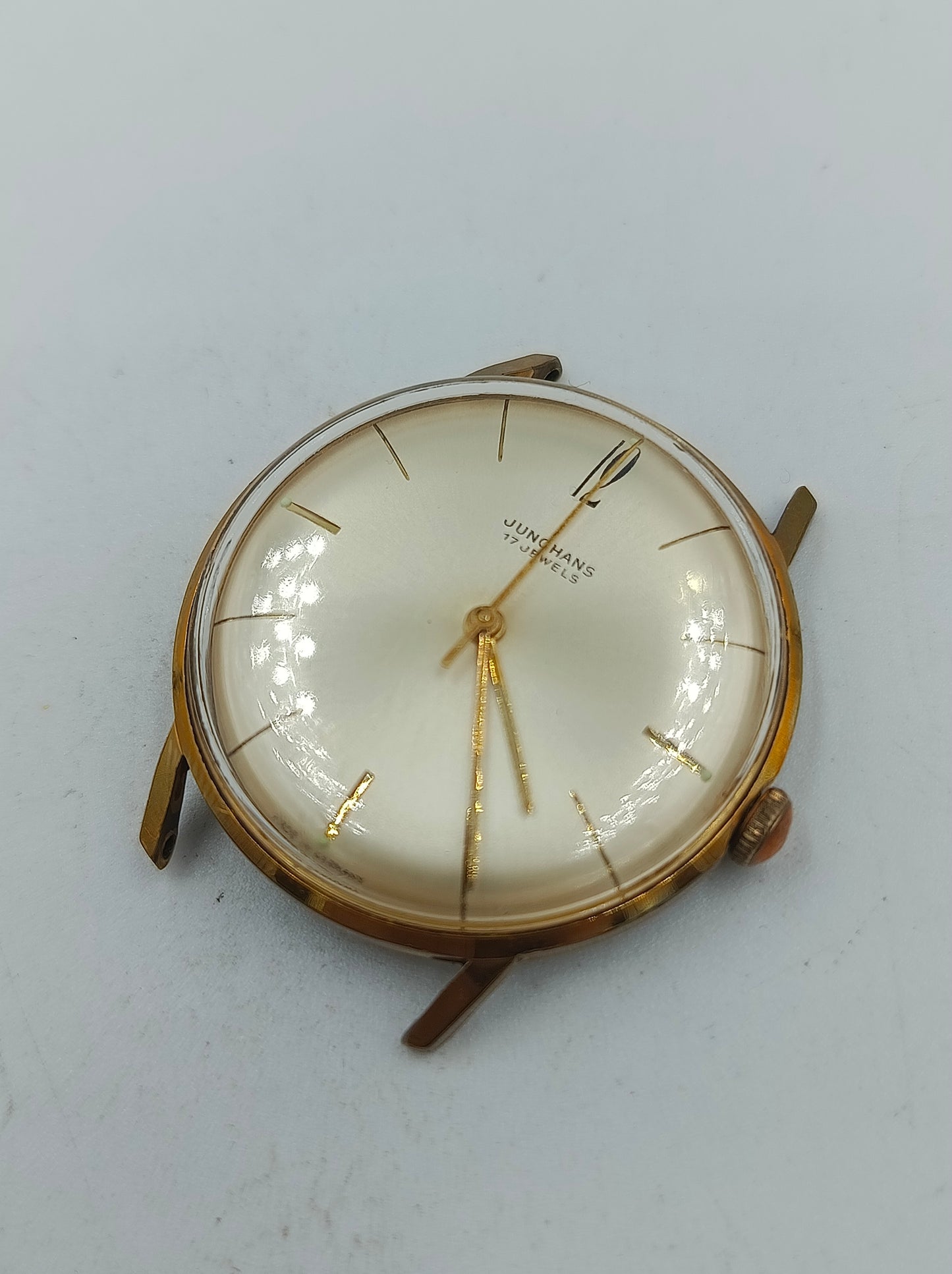 Junghans 17 Jewels Handaufzug Vintage Herrenarmbanduhr Goldfarben 1960er
