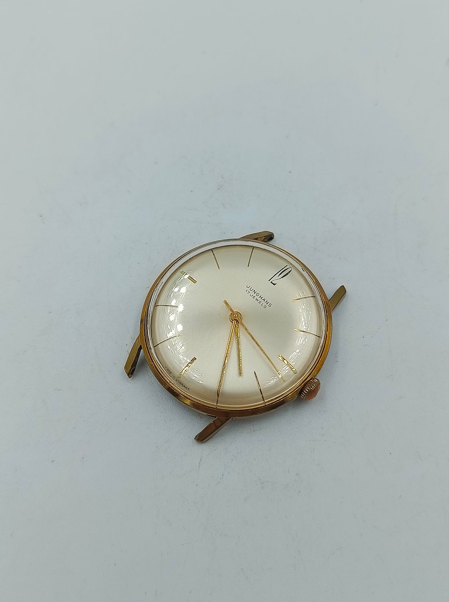 Junghans 17 Jewels Handaufzug Vintage Herrenarmbanduhr Goldfarben 1960er
