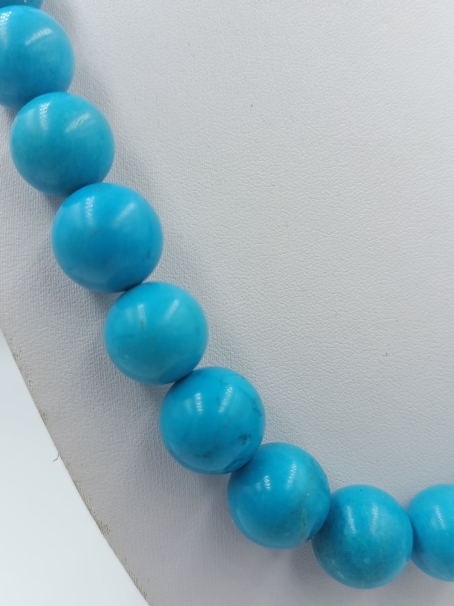 Türkisfarbene Kugelkette mit 925 Silber Verschluss Statement Halskette