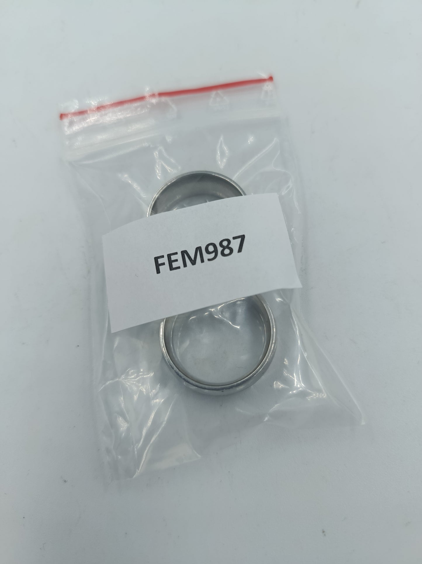 Edelstahl Partnerringe Silberfarben mit Strass Steinen Größe 57 Set