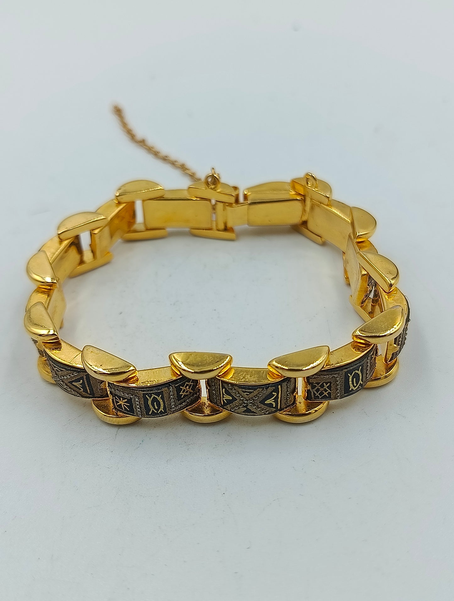 Vintage Armband Gold Gravur Muster  Damen Schmuck