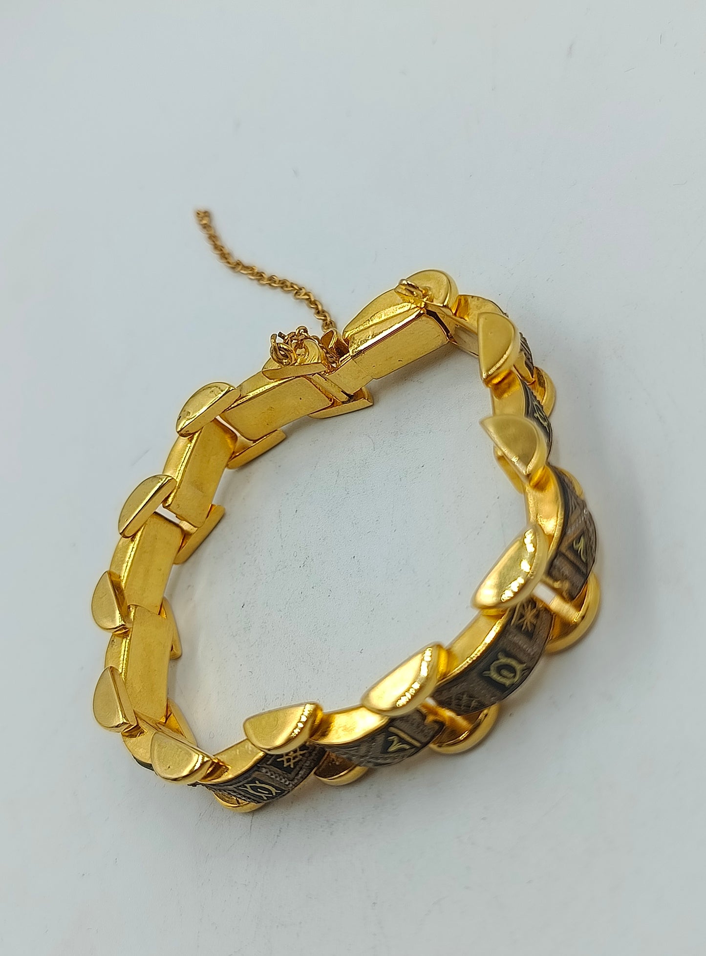 Vintage Armband Gold Gravur Muster  Damen Schmuck