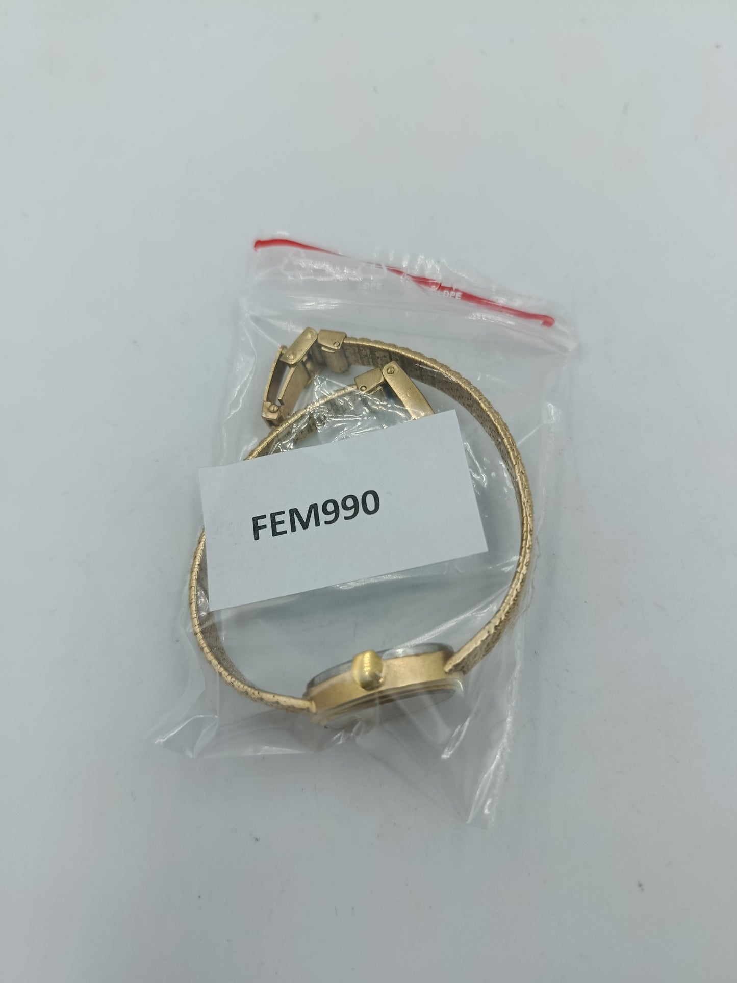 Regent Damen Armbanduhr Goldfarben Vintage Design mit Strukturband Quartz Uhr