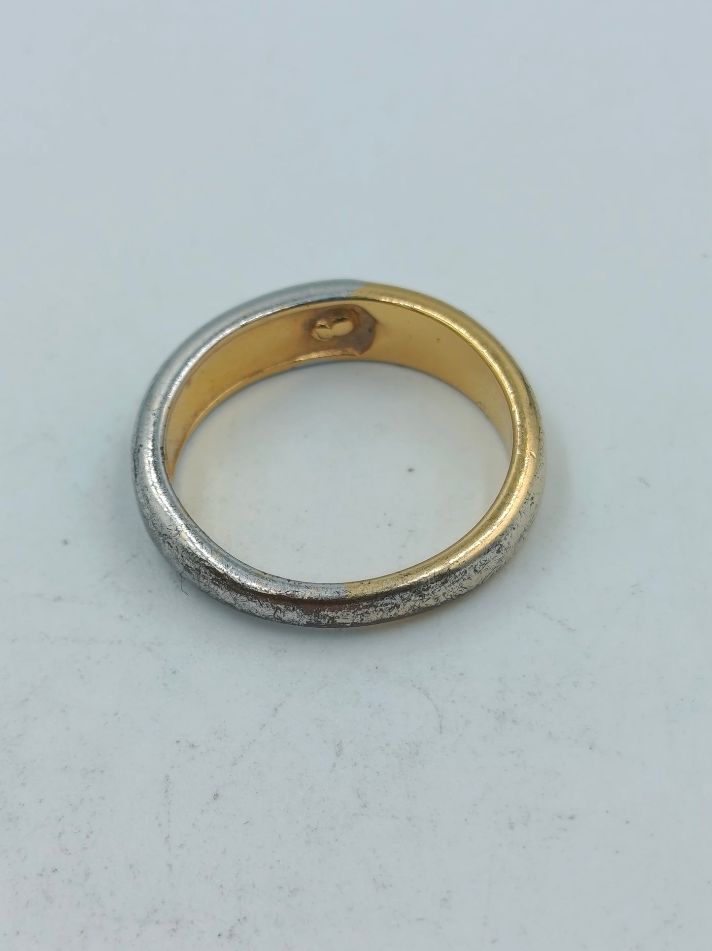 Bicolor Ring silber gold mit klarem Stein zeitlos elegant Schmuck