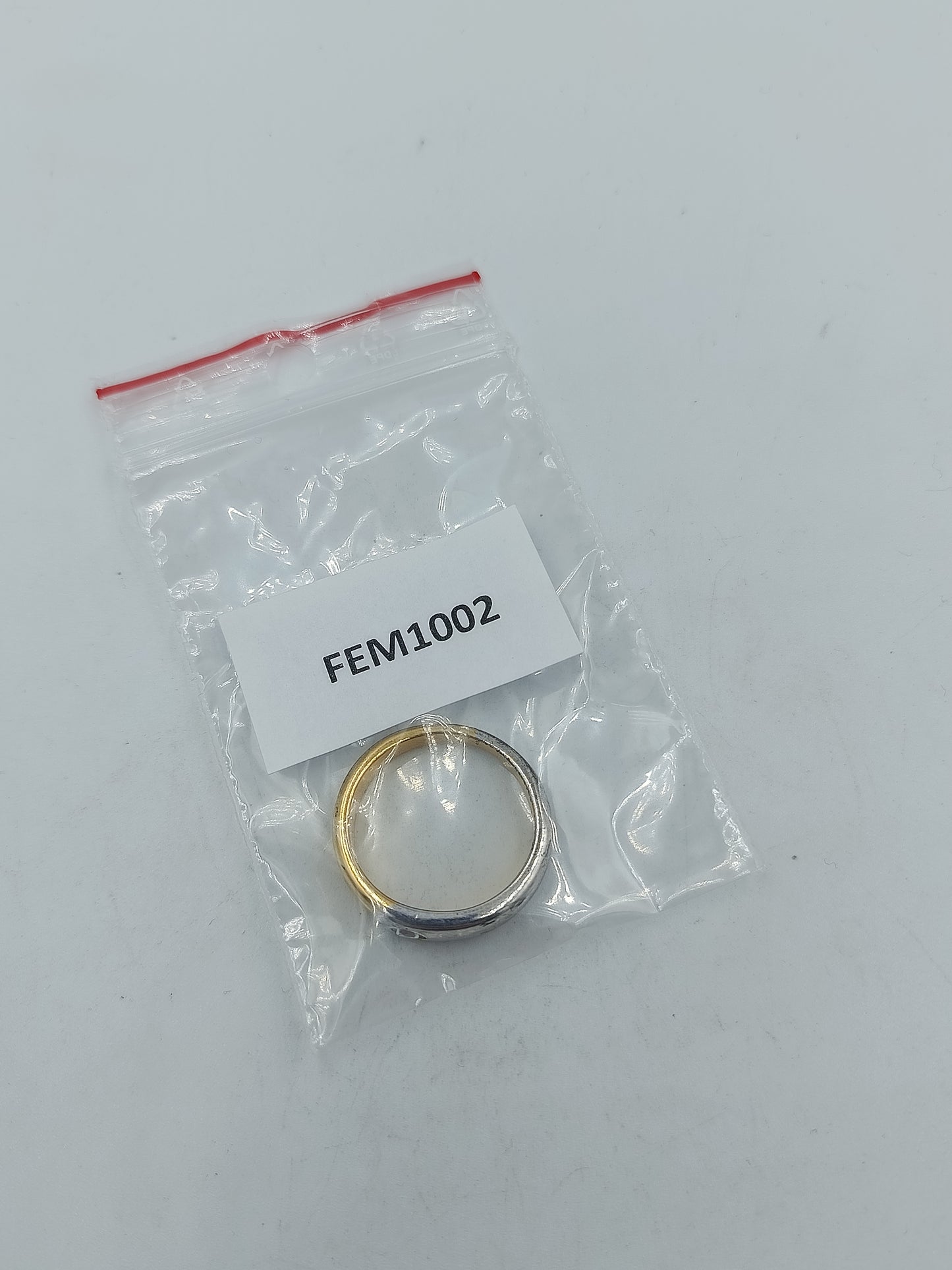 Bicolor Ring silber gold mit klarem Stein zeitlos elegant Schmuck