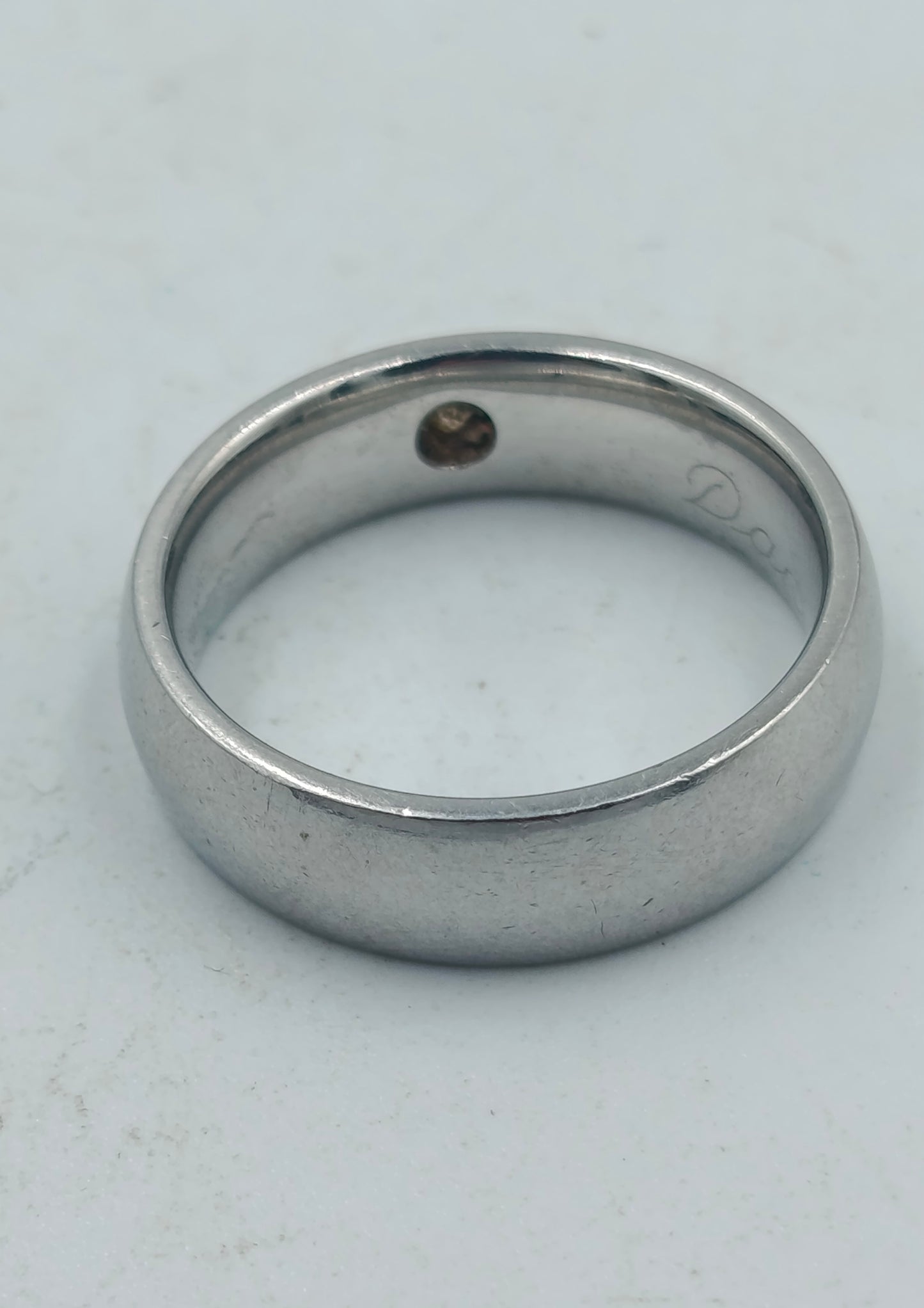 XENOX Edelstahl Ring mit kleinem Stein schlicht modern Damen Herren