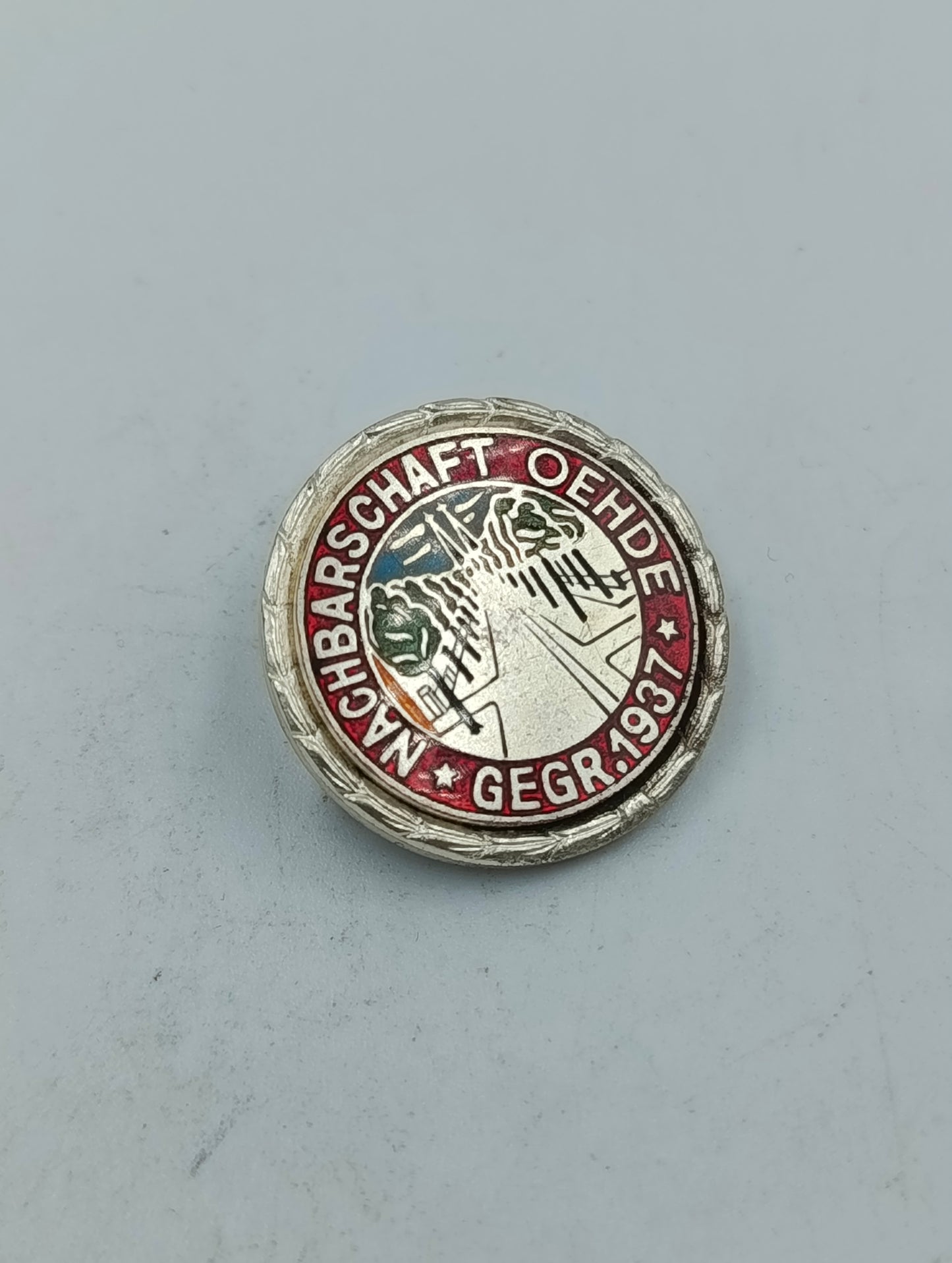 Anstecknadel Nachbarschaft Oehde Gegr 1937 Emaille Pin Abzeichen Sammler
