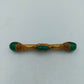 Vintage Brosche goldfarben mit grünen Steinen filigran Schmuck