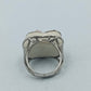 925 Silber Ring Herzform Blumen Zirkonia bunt Gr53 Vintage Schmuck