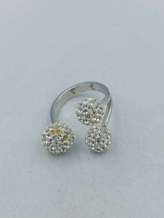 925 Silber Ring mit funkelnden Kugeln Zirkonia Gr55 Modern Elegant