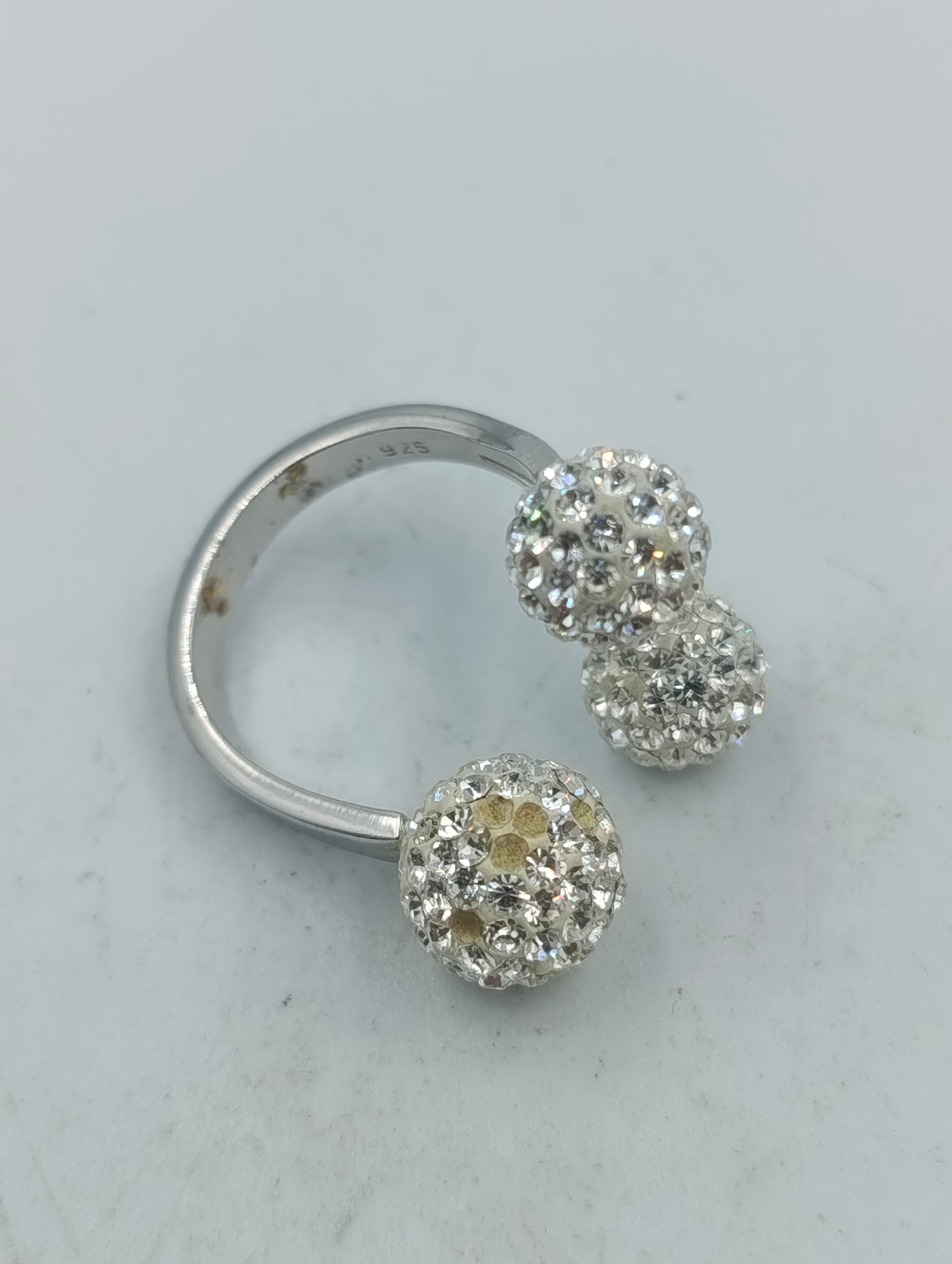 925 Silber Ring mit funkelnden Kugeln Zirkonia Gr55 Modern Elegant