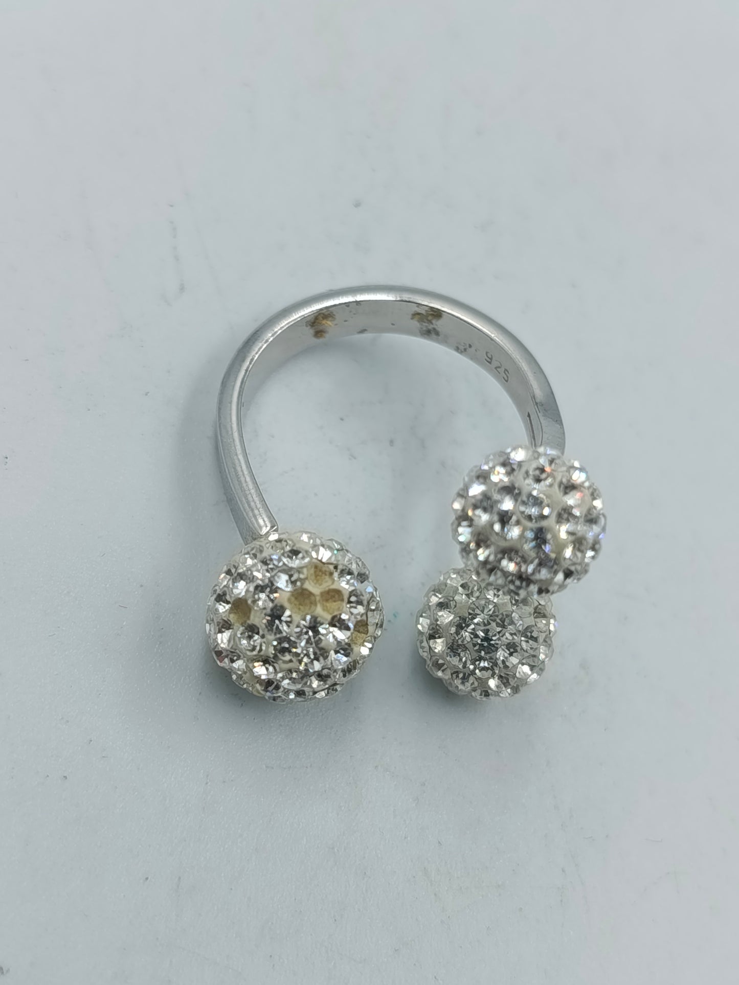 925 Silber Ring mit funkelnden Kugeln Zirkonia Gr55 Modern Elegant