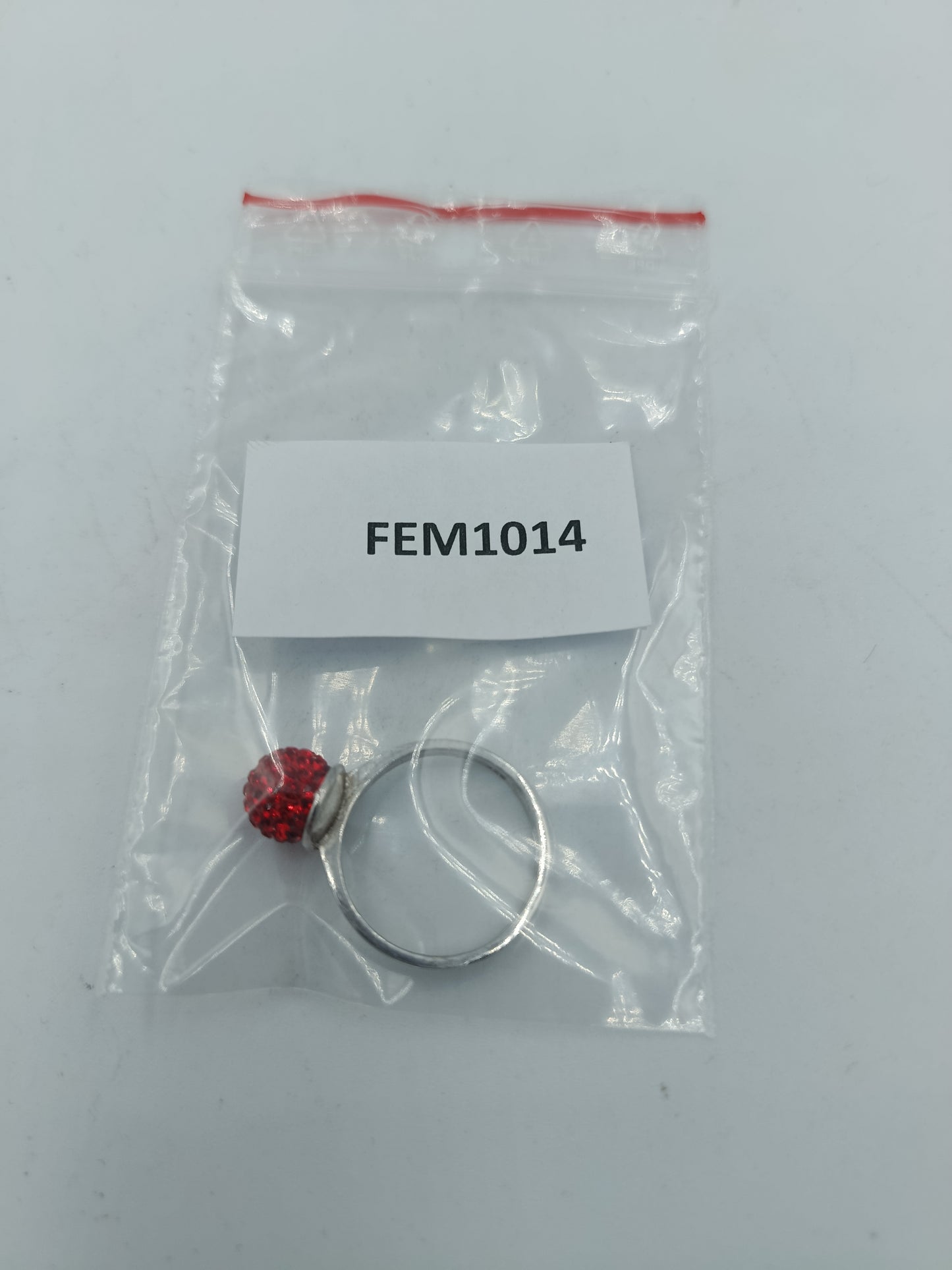 925 Silber Ring mit rotem Kristall Kugel Design Gr52 Elegant Modern