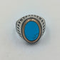 925 Silber Herrenring mit Türkis Stein Gr63 Vintage Orient Stil