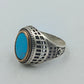925 Silber Herrenring mit Türkis Stein Gr63 Vintage Orient Stil