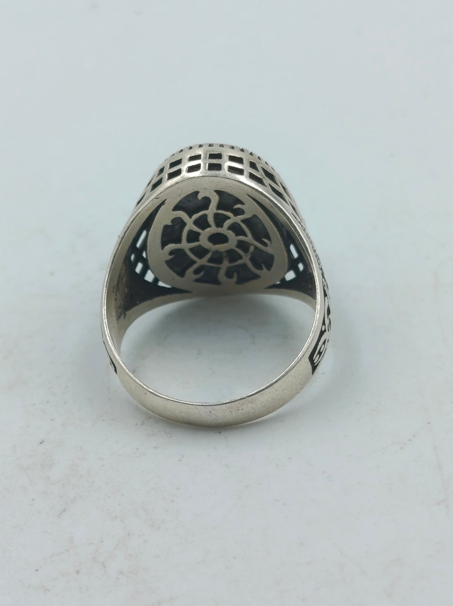 925 Silber Herrenring mit Türkis Stein Gr63 Vintage Orient Stil