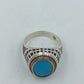 925 Silber Herrenring mit Türkis Stein Gr63 Vintage Orient Stil