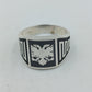 925 Silber Herrenring mit Doppeladler Motiv Gr64 Schwarz Silber Klassisch