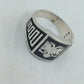 925 Silber Herrenring mit Doppeladler Motiv Gr64 Schwarz Silber Klassisch