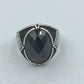 925 Silber Herrenring mit Schwarzem Onyx Stein Gr63 Elegant Massiv