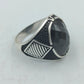 925 Silber Herrenring mit Schwarzem Onyx Stein Gr63 Elegant Massiv