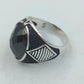 925 Silber Herrenring mit Schwarzem Onyx Stein Gr63 Elegant Massiv