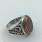 925 Silber Herrenring mit Rotem Stein Gr65 Orientalisch Antik Design