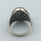 925 Silber Herrenring mit Rotem Stein Gr65 Orientalisch Antik Design