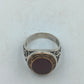 925 Silber Herrenring mit Rotem Stein Gr65 Orientalisch Antik Design