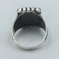 925 Silber Herrenring mit großem Schwarzem Onyx Rechteck Gr66 Massiv