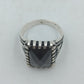 925 Silber Herrenring mit großem Schwarzem Onyx Rechteck Gr66 Massiv