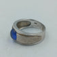 925 Silber Ring mit Blauem Cabochon Stein Gr57 Modern