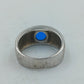 925 Silber Ring mit Blauem Cabochon Stein Gr57 Modern