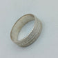 925 Silber Bandring mit Ziseliertem Muster Gr61 Klassisch