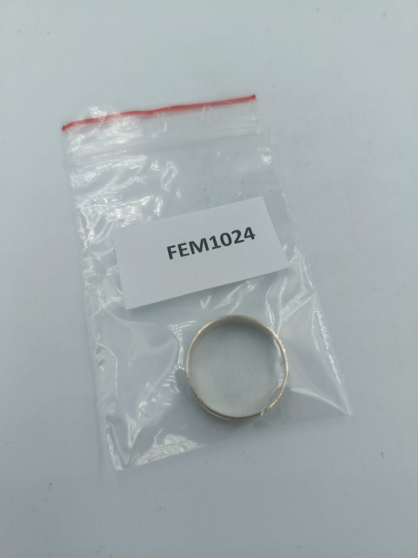 925 Silber Bandring mit Ziseliertem Muster Gr61 Klassisch