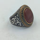 925 Silber Herrenring Roter Stein Antik Orientalisch Gr63 Massiv Schmuck