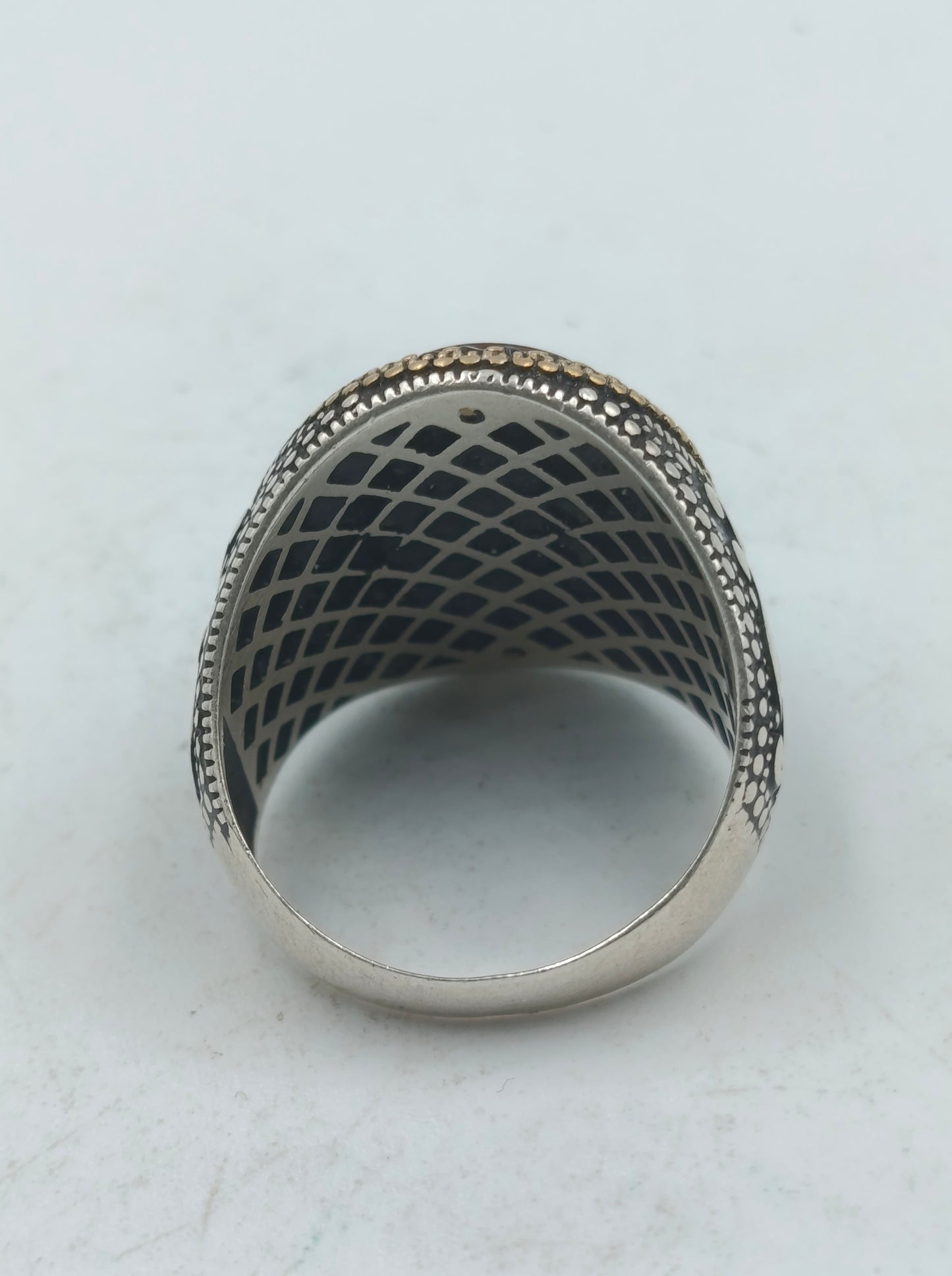 925 Silber Herrenring Roter Stein Antik Orientalisch Gr63 Massiv Schmuck