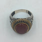 925 Silber Herrenring Roter Stein Antik Orientalisch Gr63 Massiv Schmuck