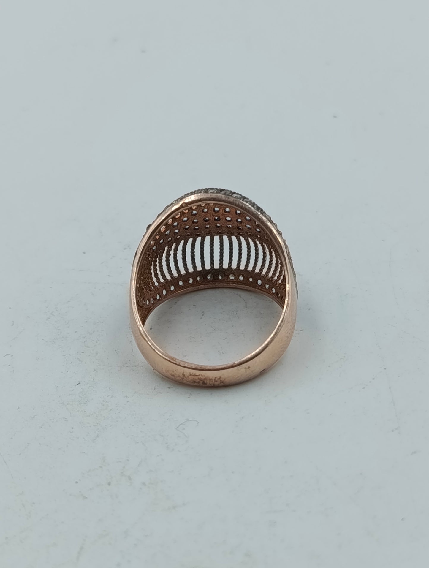 925 Silber Damenring Roségold Zirkonia Elegant Glitzer Gr55 Schmuck